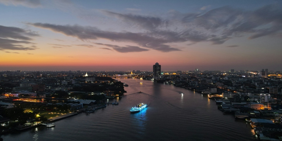 sunset cruise in Bangkok, Thailand