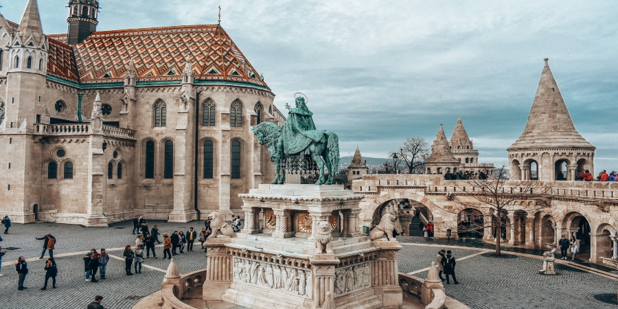 A panoramic view of Budapest showcasing its stunning architecture.