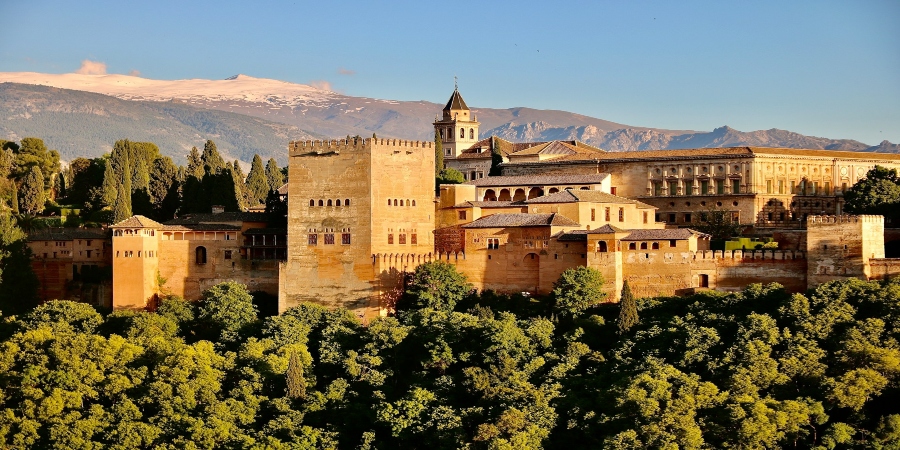 A breathtaking image of Alhambra Palace captures the soulful beauty of the historic landmark, showcasing its majestic grandeur.