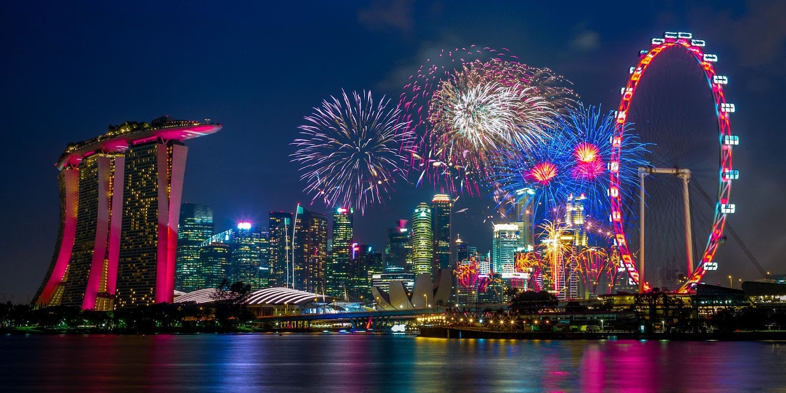 Singapore skyline during festive season