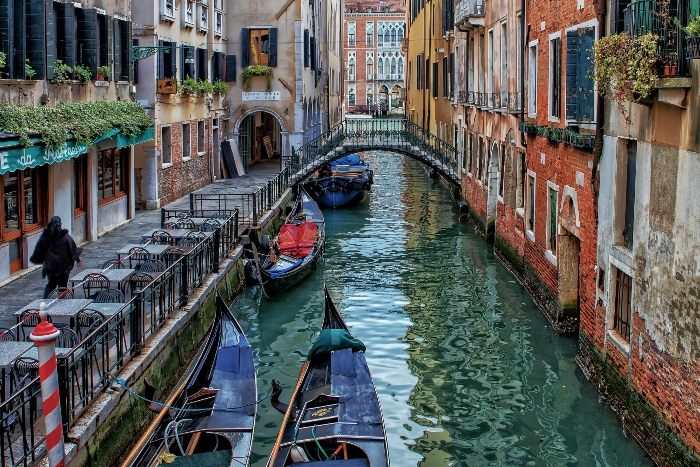 The famous canal in Venice.