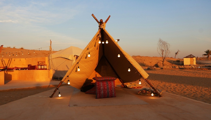 A quaint desert camp in Dubai desert