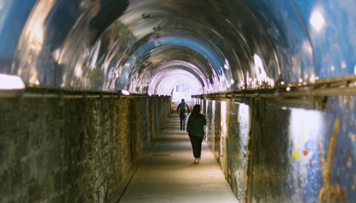 Underground tunnel in Naples.