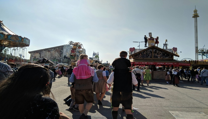 People going towards a fair