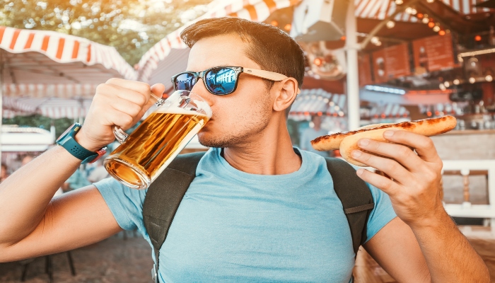 One of the main celebrations of Munich Oktoberfest is done with glasses of beer.