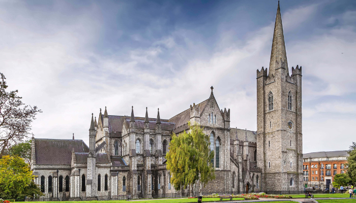 Dublin historic cathedral landmark often included on hop-on hop-off sightseeing bus routes.