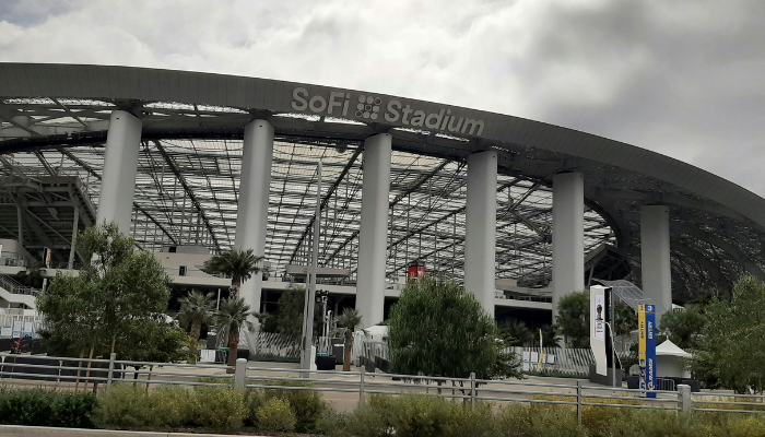 Exterior view of SoFi Stadium in Los Angeles one of the FIFA World Cup 2026 host venues